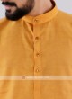 Mustard Yellow And Off White Kurta Set